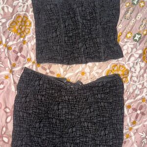 Fashion Nova Black Patterned Skirt Set